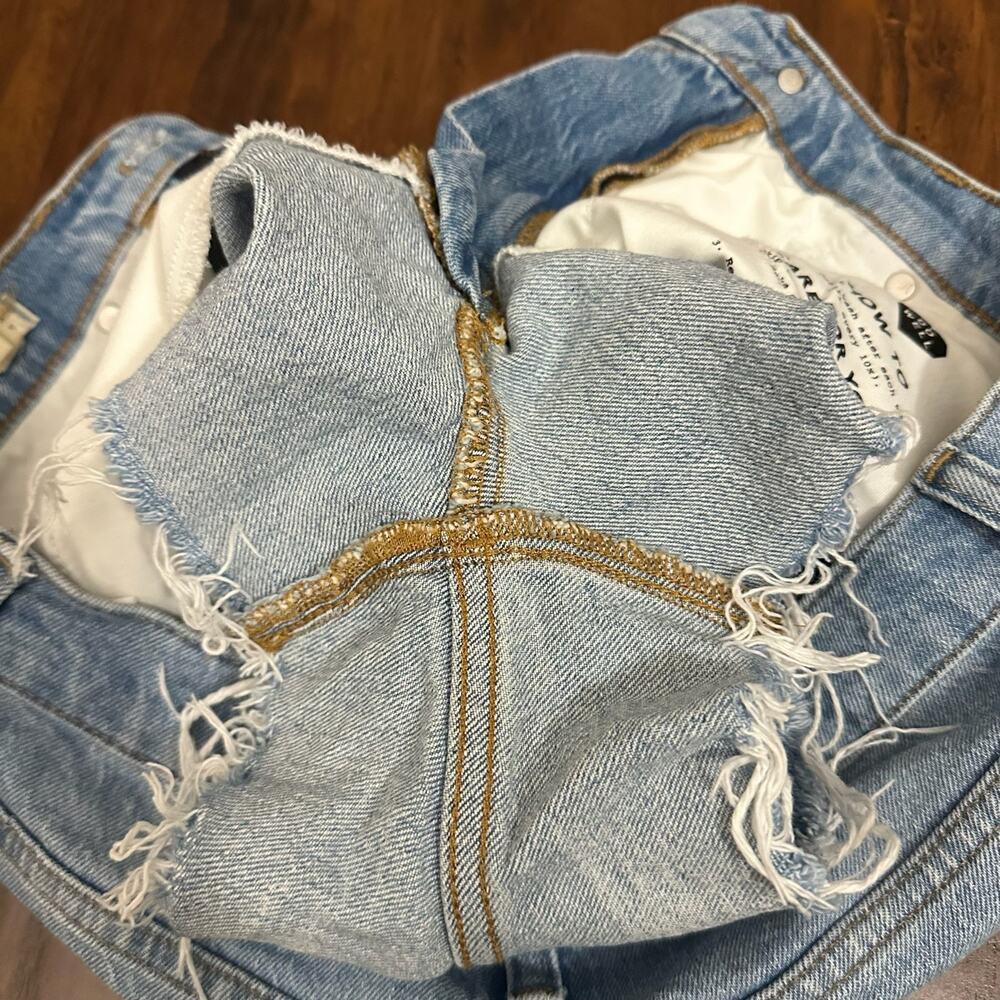 MADEWELL The Perfect Jean Short Blue Distressed Cut Off HR Grunge - Picture 5 of 11